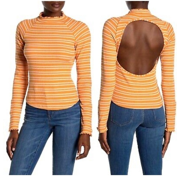 Free People Sunday Afternoon Striped Cut Out Top - Picture 1 of 2